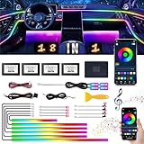 Sunshine smile Auto LED Innenbeleuchtung,6M/ 18 in 1 RGB Auto Innenraumbeleuchtung,App+Fernbedienung Control steuerbare Innenbeleuchtung Laser,Mehrfarbige Ambientebeleuchtung(Farbe)
