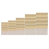 50 tlg Spiralbohrer Set 1mm,1.5mm,2mm,2.5mm,3mm HSS Bohrer Set Titanium Metallbohrer Handspiralbohrer Micro Bohrersets Werkzeuge Profi Drill Bit für Holz,Metall,Glas(Einjährige Qualitätssicherung)