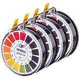 Universelle pH Testpapier Streifen pH-Teststreifen Rolle, pH-Messung Vollbereich 0 - 14, 16,4 ft/ Rolle (4 Rollen)