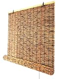 Bambus-Rollschirm für den Innen- und Außenbereich, 50–150 cm breit, stilvolle Bambusvorhänge, perfekt für Heimdekoration, Größe: 95 x 130 cm, natürliche Lichtfilterung