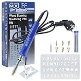 CCLIFE Lötkolben Set 60W, Brandmalkolben MAX.400°C, mit 20g Lötdraht, 6 Lötspitzen, Lötkolbenständer, Lötset zum Löten, Heißschneiden, Schweißen, Brandmalerei, Holz Gravieren