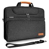 DOMISO Laptoptasche 15-16 Zoll Wasserdicht Laptop Tasche Aktentasche Schultertasche Notebooktasche für 15.6' Lenovo IdeaPad ThinkPad/HP Pavilion ENVY/Dell XPS / 16' Macbook Pro/Asus, Schwarz