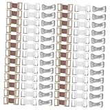 CIYODO 50 Sätze Teiliges Elastische Aluminium bandageclips mit Weißen und Hautfarbenen Gummibändern Langlebige Metall bandagenverschlüsse für Elastische Kompressions Fixierbinden