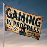 Gartenflaggen, lustige Warnung: Gaming in Progress – Eye Act, Sm'Ill Tox, Bot Act Unviable Flagge, Windsack, Outdoor, lustige Schlafzimmer-Dekoration (30 x 45 cm)