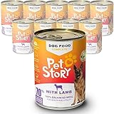 PETSTORY Hundenassfutter in Dosen 10 x 400g – Alleinfuttermittel Nassfutter für Hunde (Lammgeschmack)