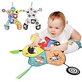 Vicloon Spielkissen, Musikspielkissen für Neugeborene zum Spielen in der Bauchlage, Kissen Baby mit Spiegel und BPA-freiem, Babyspielzeug sensorische Funktionen, Babyspielzeug ab der Geburt