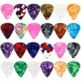 Redamancy 24 Stück Guitar Picks, Plektren Gitarre, Celluloid Guitar Picks, 3 Verschiedene Stärke Plektrum 0,46mm / 0,71mm / 0,96mm, für Bass E-Gitarre Akustikgitarre Ukulele