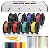 LightingWill 22 AWG 0,3mm² Silikon Elektrokabel Set in 8 Farben, 5 Meter pro Rolle Litzendraht Kabel, Flexibel Verzinntes Kupferkabel für DIY, KFZ, Heiminstallationen und Stromverkabelungen