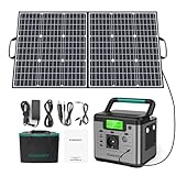 SWAREY Tragbare Powerstation 518Wh mit 100W Solarpanel, 500W (Spitze 1000W) AC Ausgang, 65W USB-C Anschluss, Solargenerator für Party Reise Camping Wohnmobil Notfall