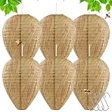 CHARMNAIL 6 Stück Wespennest Attrappe Hornissennest Attrappe mit Aufhängeschnur - wasserdichte Künstliche Wespennesterköder für Draußen, Wetterfest im Rustikalen Stil für Garten, Terrasse & Camping