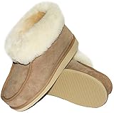 Rökü Lammfell Hausschuhe für Herren und Damen mit Rutschfester Sohle aus echtem gewachsenem Lammfell in Top Qualität (Größe 39, beige)