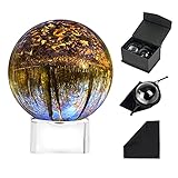 Schleuder Glaskugel Fotografie Kristallkugel Crystal Ball, K9 Glas Kugel Wahrsagerkugel, Fotokugel mit Glasständer Geeignet für Meditation, Fotografie, Dekoration, Geburtstags Geschenk (60mm)