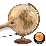 ORBIT Globes & Maps - Retro Leuchtglobus im antiken Stil - 30cm Vintage-Globus mit stabilem Standfuß, Kartenbild 2023 politisch mit LED Leuchte, aktuelles deutsches Kartenbild