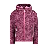 CMP - Kinder-Knit-Tech-Jacke mit fester Kapuze, Rosa Fluo-Pflaume, 152