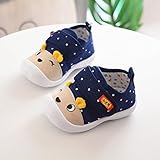 Junge Baby Kinder rutschfeste Mädchen weiche einzige Zeichentrickschuh Baby Lauflernschuhe (Dark Blue, 18)