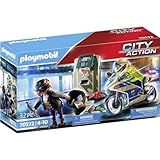 PLAYMOBIL City Action 70572 Polizei-Motorrad: Verfolgung des Geldräubers, Für Kinder von 4-10 Jahre