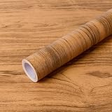 Hode Klebefolie Möbel Möbelfolie Holzoptik Selbstklebend, Holzfolie Schrankfolien Selbstklebende Folie für Möbel Arbeitsplatte Küche, Tapete Holz Braun Eiche 30x200cm