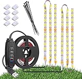 Pflanzenlampe LED, 120 LEDs Wasserdichte LED Grow Lights Full Spectrum, USB Plug-in Dimmable Auto On/Off mit 3 Timer Pflanzenlicht, für Indoor Pflanzen Seeding Veg Flower Growing Lampe (6.56ft)