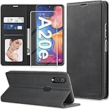 【𝐍𝐄𝐖】Handyhülle für Samsung Galaxy A20e Hülle Leder mit Schutzfolie [3 Kartenfächer] Klapphülle für Samsung Galaxy A20e Hülle Leder Wallet Klappbar Stoßfest Cover Case für Samsung Galaxy A20e Hülle