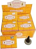 Goloka Nagchampa Dhoop Cones Räucherkegel 120 incense cones 12 Schachteln mit Halter Großpackung Vorrat