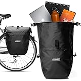 2Radwerk Fahrradtasche für Gepäckträger 25.4 l , 100% Wasserdicht , mit Tragegriff und Schultergurt , fahrradtasche gepäckträger, gepäckträgertasche, Fahrrad Taschen hinten