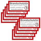 Clever Pool 10 Aufkleber Brandschutztür – 21x10,5 cm – stets geschlossen halten verkeilen verstellen verboten – Warnhinweis Feuerschutzabschluss, Verbotszeichen Sicherheitszeichen