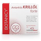 BOTANICY Antarktis Krillöl Forte - Für Herz und Leber - Superba Boost™ Omega 3 aus Krill - Omega-3-Fettsäuren DHA & EPA, Astaxanthin & Cholin - Hohe Bioverfügbarkeit - 60 Krillöl Kapseln