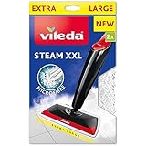 Vileda Steam XXL Ersatzpads | Mikrofaser Reinigungstücher für Dampfreiniger | Hygienisch & streifenfrei, entfernt 99,9 % Bakterien, für alle Böden - Weiß | 2 Stück