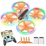 i9C Drohne mit Kamera HD für Kinder, Mini Drone mit Bunte LED Lichter, RC Quadrocopter mit WiFi FPV Übertragung, Kopflos Modus, Flugbahn, Spielzeug Geschenke für Jungen Mädchen Anfänger