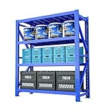 Yadlan Lagerregal Metall, Schwerlastregal mit 4 Verstellbaren MetallböDen, Regale für Kellerraum Starke Belastung Lastenregal für Kellerraum, Lagerregale Abstellraum Blue 71' Wx16 Dx79 H