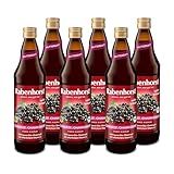 RABENHORST Schwarze Johannisbeere Muttersaft BIO 6er Pack (6 x 700 ml) - 100% purer Johannisbeer - Direktsaft aus erster Pressung