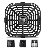 Air Fryer Grill Pfanne für Ninja GAF685 GAF735 6 Quart, Airfryer Zubehör Grillplatte, Ersatzteile Air Fryer Crisper Plate Grill Plate Tray Accessories, Dishwasher Safe (für GAF685 GAF735)