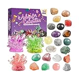 Countdown Kalender - Kristall Adventskalender 2025 Mit Natürlichen Steinen Mineralien Für Erwachsene | 24 Edelsteinsammlung Wissenschaftliches Lernspielzeug Für Kinder Mädchen
