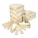 Schramm® 200 Stück Holzbausteine für Kinder Holzklötzer Holz Klötzer Bausteine Puzzle Baustein Holzbaustein Holzbaukasten