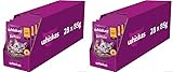 Whiskas Adult 1+ Tasty Mix Cremige Variationen Katzenfutter mit Lamm und Pute in Soße – Hochwertiges Nassfutter für ausgewachsene Katzen – 2 x 28 x 85g (56 Beutel)