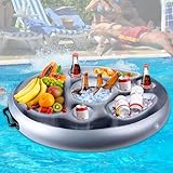 MTINRNI Pool Getränkehalter, Aufblasbarer Getränkehalter 8 Löcher,Große Aufblasbarer Getränkehalter 70x50 cm Aufblasbarer Getränkehalter Schwimmender für Sommer Schwimmbad Party Pool