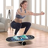 KAHOO Balance Board aus Holz, Balancebrett, Balance Trainer Trickboard für zuhause, Gleichgewicht & Koordination Verbessern，für den Amateur- und Profibereic, Blau-C2