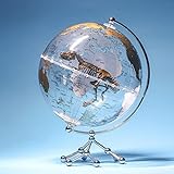 VLANIS 20cm Transparenter HD-Globus,Weltkugel aus transparentem Acryl, Schreibtisch, Klassenzimmer, dekorativer Globus mit Metallständer, geografischer Globus, Globus-Dekor Weltkugel,2