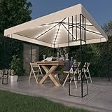 Rasen & Garten - Outdoor Wohnen - Outdoor Strukturen - Vordächer & Pavillons - Pavillon mit LED Lichterkette 3x3m Creme