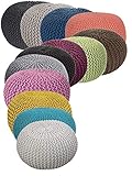 Northam Sitzhocker - Sitzpuff/Pouf/Sitzpouf Grobstrick-Optik Ø in ver. Farben (Grau)