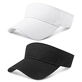 Fuyamp 2 Pcs Sonnenschild Caps, Unisex Verstellbar Sonnenhut, Atmungsaktiv & Schweißabsorbierend Schirmmütze für Golf Baseball Tennis Radfahren Laufen