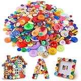VGOODALL Bunte Knöpfe, 1000 Stück 500g, Top DIY-Material, Ideal für Kleidungsdekoration, Bastelprojekte & Kinderbasteln