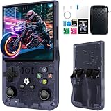 2025 Neu: R36MAX Retro Handheld Konsole, 128 G über 40.000 Spiele, 4-Zoll-IPS Retro-Spielkonsole, Linux-System, 4000-mAh-Akku, Tragbare Mini-Arcade (Grau)