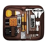 Eventronic Uhrenwerkzeug Set, Uhr Reparatur Uhrmacherwerkzeug Tasche, Uhren Reparaturset in Nylontasche, mit Größem Einstellbarem Gehäuseöffner, Uhrenarmband Entferner, Federstegwerkzeug (Alle Uhren)