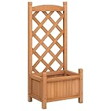 Eleganz Pflanzkübel mit Spalier aus massivem Tannenholz - Gartenpflanzer für Terrasse & Balkon - Robust & Naturbelassen