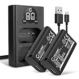 CELLONIC, Akku für Kamera, kompatibel mit Panasonic Lumix DC-S1R, DC-S1, DC-S1H, DMW-BLJ31 (7.4V, 3400mAh) 2 Stück + Dual Ladegerät
