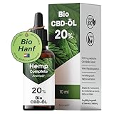 Bio CBD Öl 20% Vollspektrum - Bio Hanf CBD Tropfen mit...