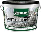 Ultrament Knet-Beton 2,5 kg, Kreativbeton, Beton Knetmasse, Ideal zum Formen und Modellieren, Knetbeton (Grau)