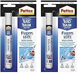 Sista Pattex Perfektes Bad Fugenstift, Fugenweiß zur einfachen und präzisen Anwendung, Marker mit hoher Deckkraft, Fugenstift in weiß tönt zementäre Fugen ein, 1 x 7ml (Packung mit 2)