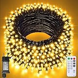 Jsdoin 100/200/300/400/600er Led Lichterkette Außen, Wasserdicht 8 Modi Warmweiß Lichterkette Innen Strom mit Timer Speicherfunktion für Weihnachten Party, Weihnachtsbaum,Garten, Hochzeit